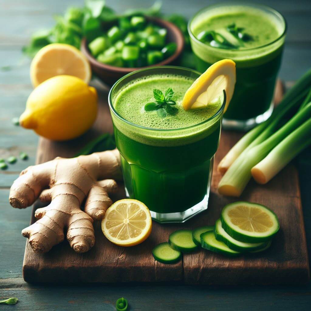 Lemon and Ginger Green Juice Recipe